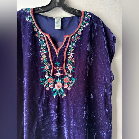 Sundance Purple Velvet Tunic with Floral Embroidery - Picture 8 of 9